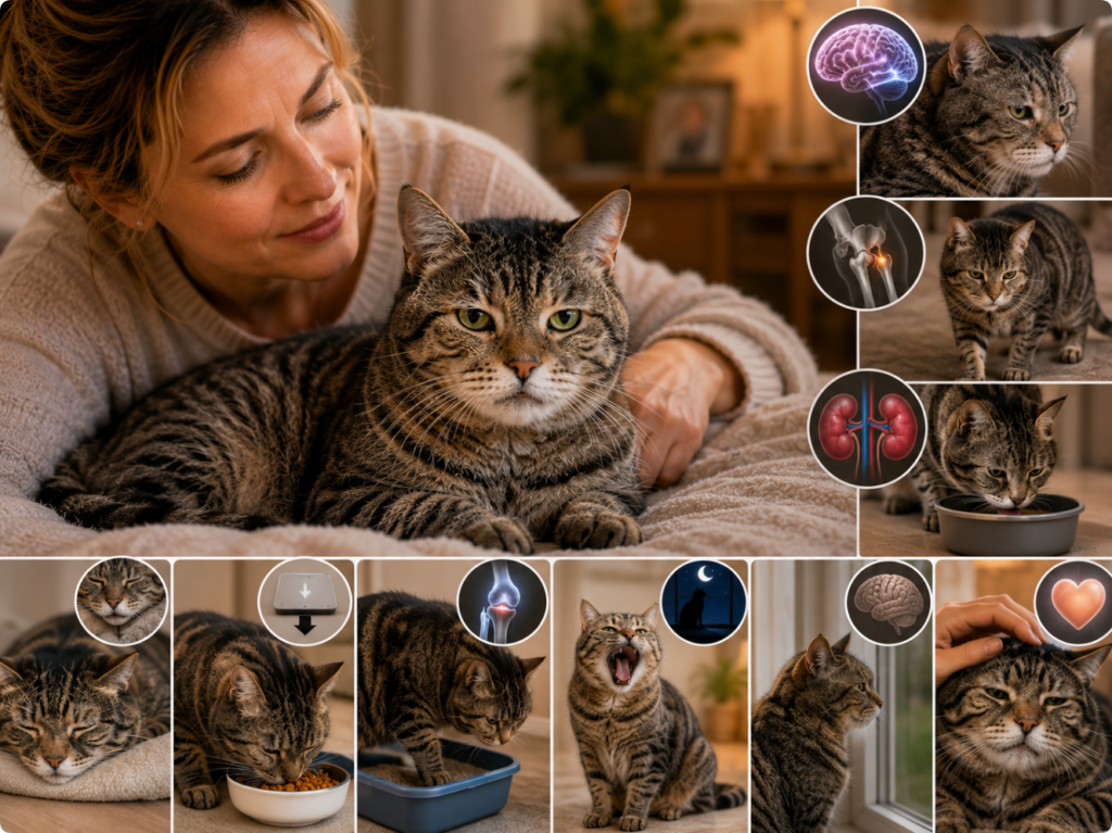 How Aging Affects Your Cat’s Body, Brain, and Daily Behavior